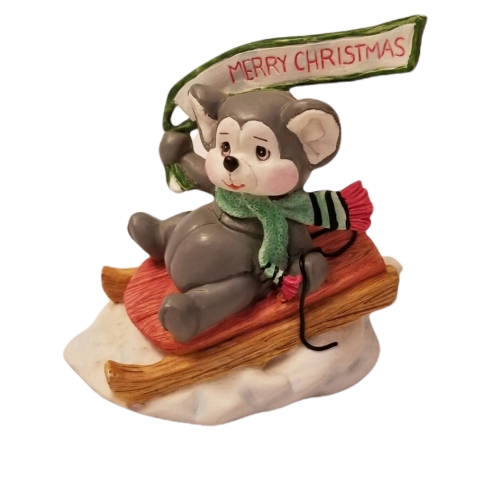 Vintage Tom Rubel Christmas Mouse Figurine